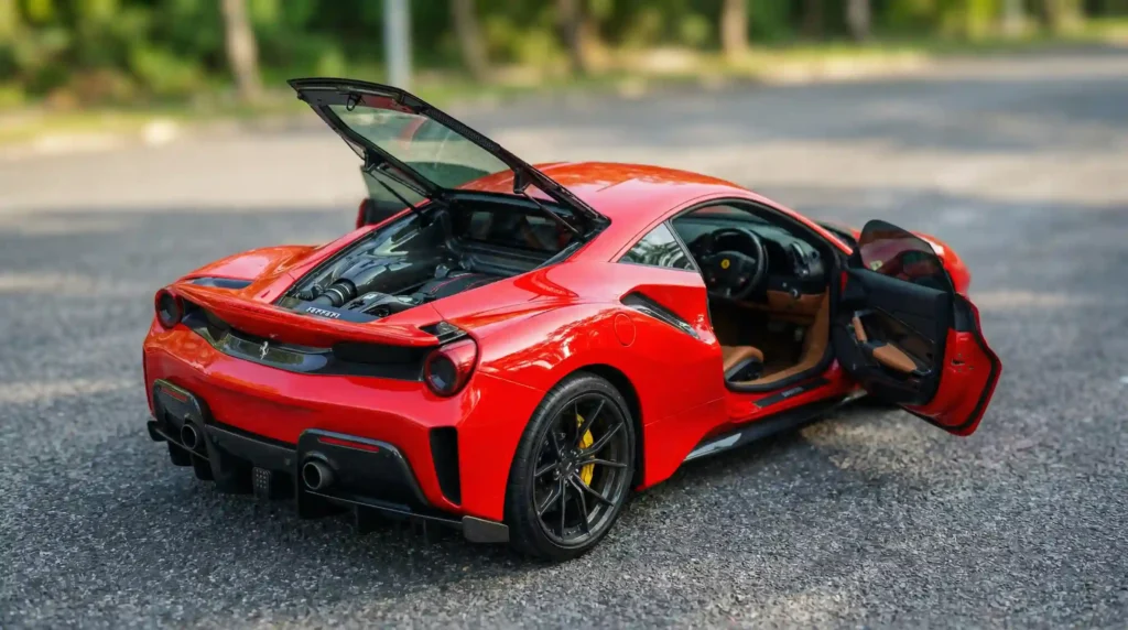Ferrari 488 Pista Look merah — sewa mobil sport di Bali